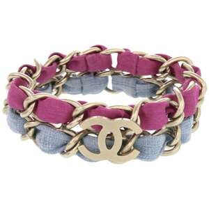 CHANEL Blue Logo Charm Bracelet